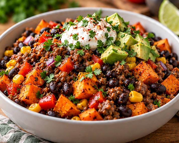 Southwest Beef, Sweet Potato & Black Bean Bowls